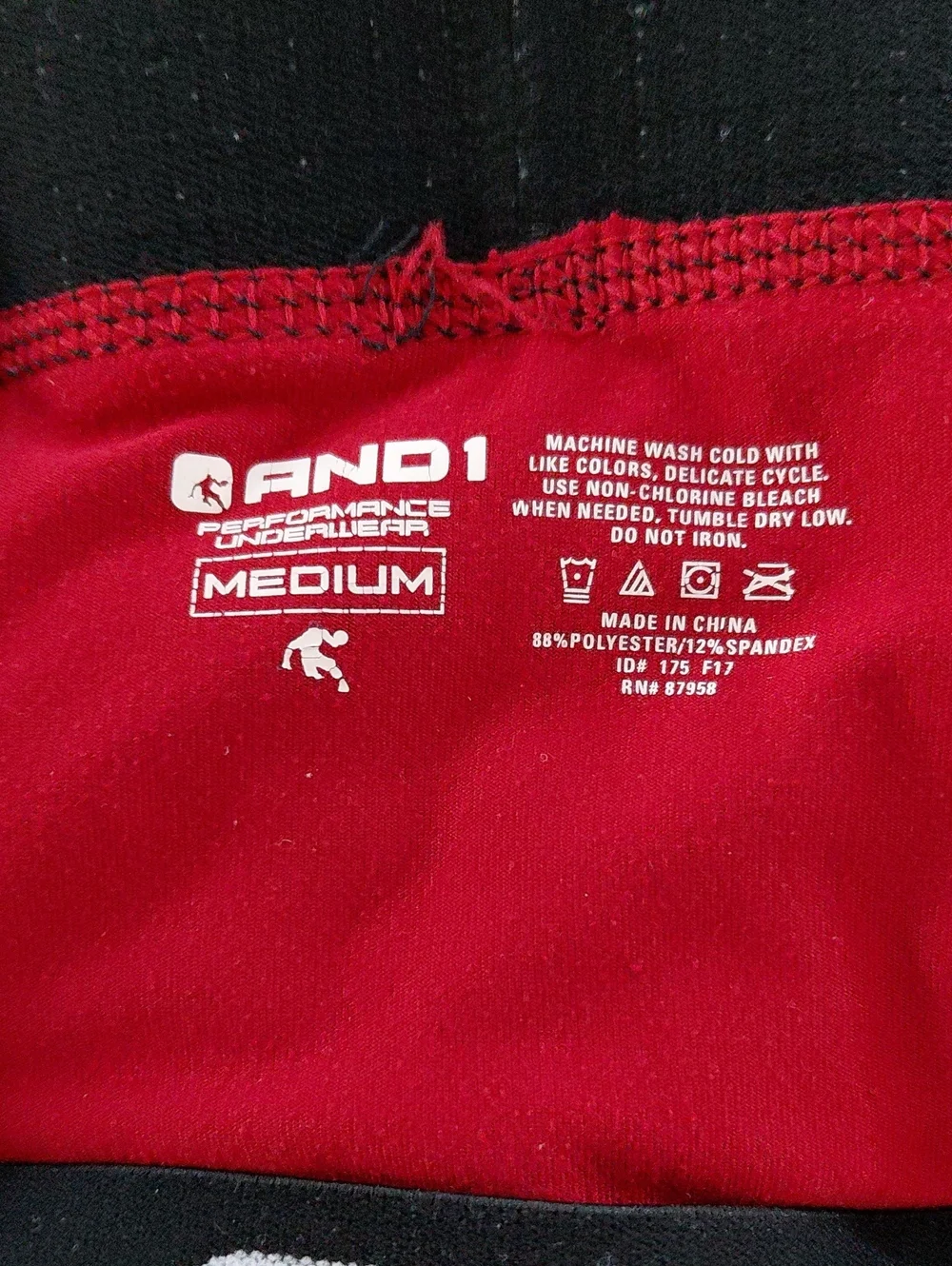 AND1 Men's Crimson Boxer Briefs with Black Waistband